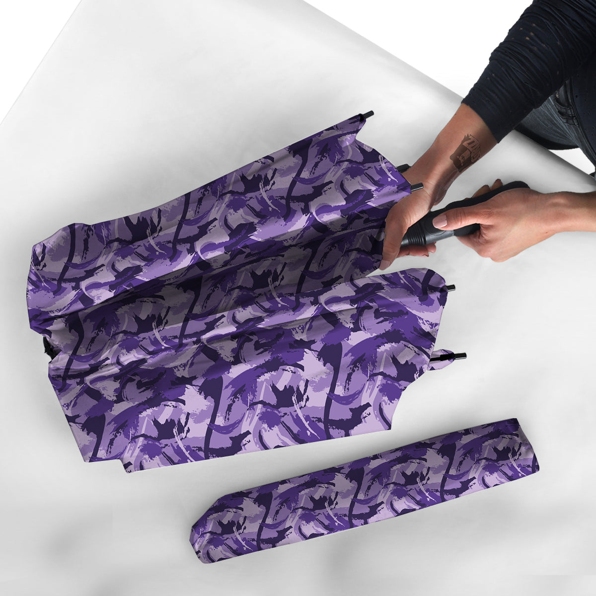 Purple Abstract Color Paint Print Umbrella-grizzshop