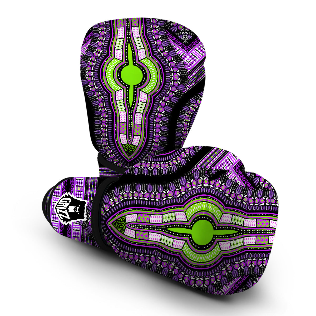 Purple African Dashiki Boxing Gloves-grizzshop