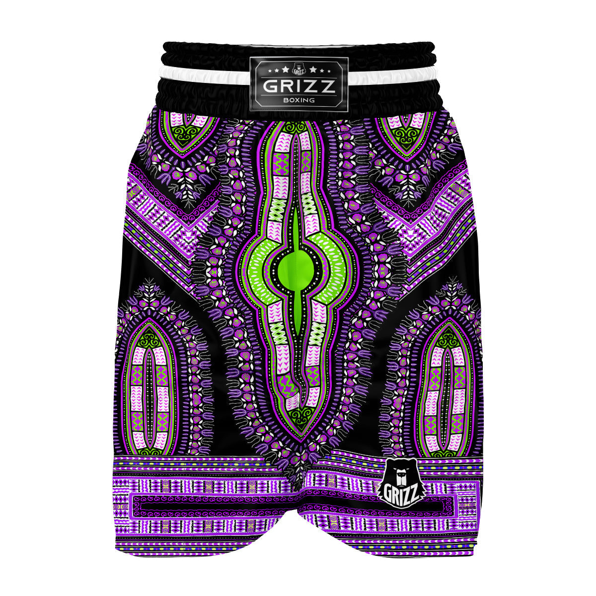 Purple African Dashiki Boxing Shorts-grizzshop