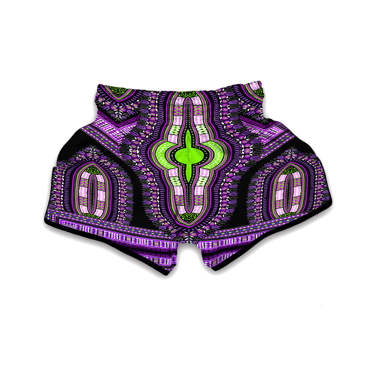 Purple African Dashiki Muay Thai Boxing Shorts-grizzshop