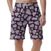 Purple And Black Cow Print Men's Shorts-grizzshop