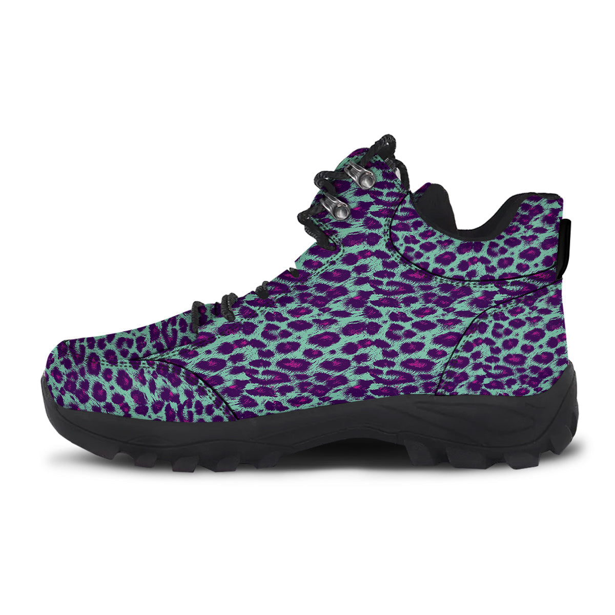 Purple And Blue Neon Leopard Print Hiking Shoes-grizzshop