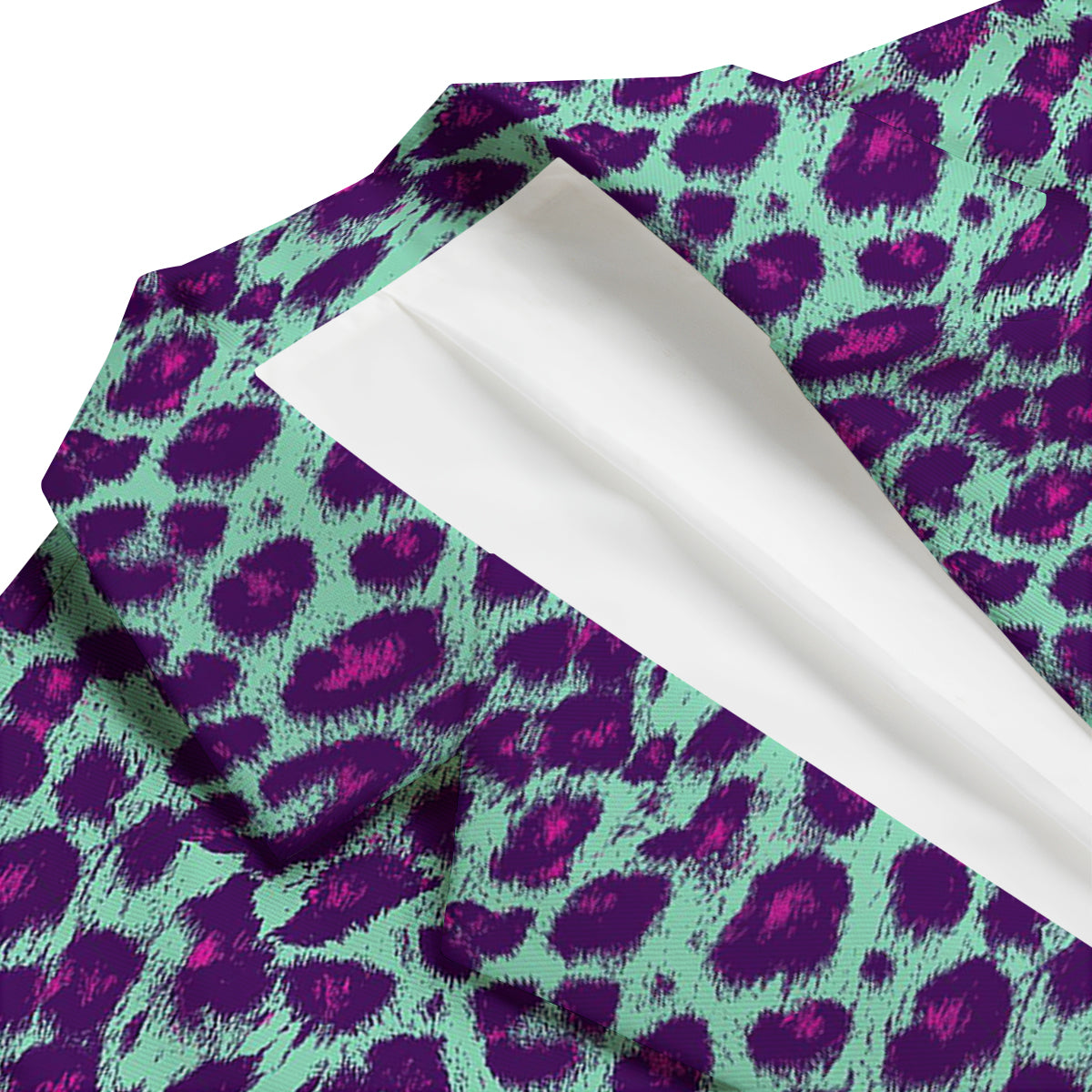 Purple And Blue Neon Leopard Print Men's Blazer-grizzshop
