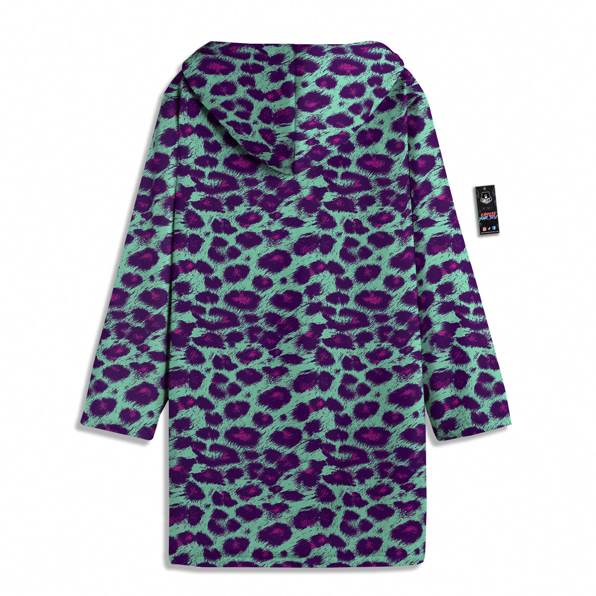 Purple And Blue Neon Leopard Print Men's Windbreaker Jacket-grizzshop