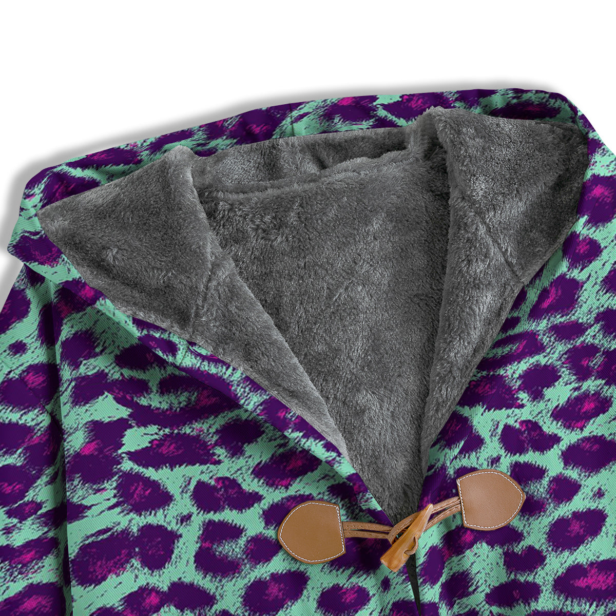 Purple And Blue Neon Leopard Print Men's Windbreaker Jacket-grizzshop