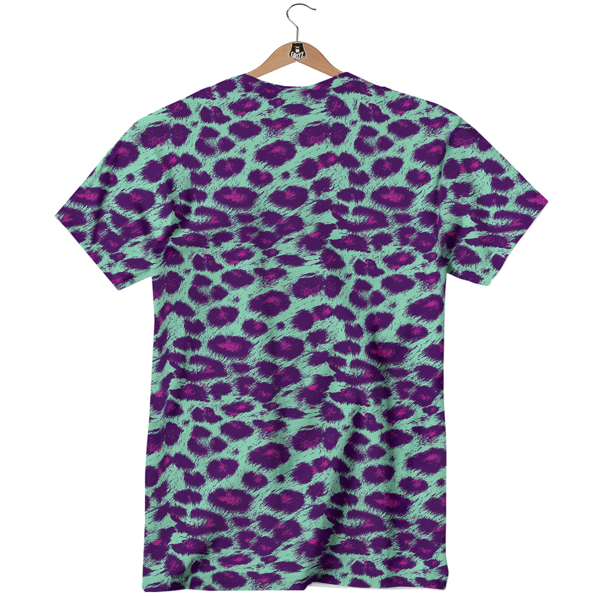 Purple And Blue Neon Leopard Print T-Shirt-grizzshop