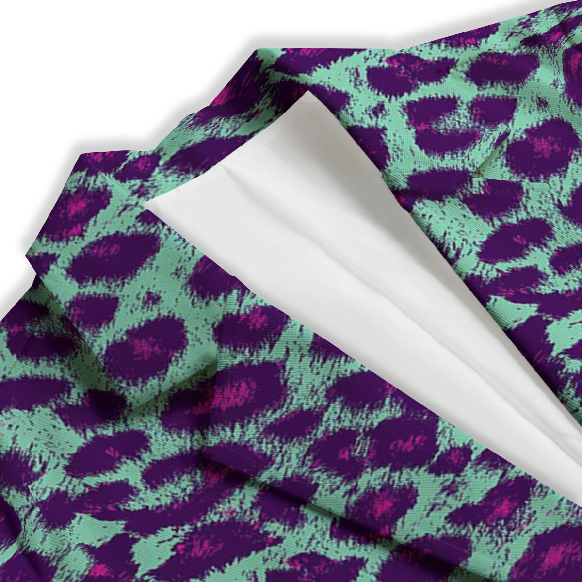 Purple And Blue Neon Leopard Print Women's Blazer-grizzshop
