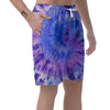 Purple And Blue Tie Dye Men's Shorts-grizzshop