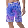 Purple And Blue Tie Dye Men's Shorts-grizzshop