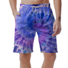 Purple And Blue Tie Dye Men's Shorts-grizzshop