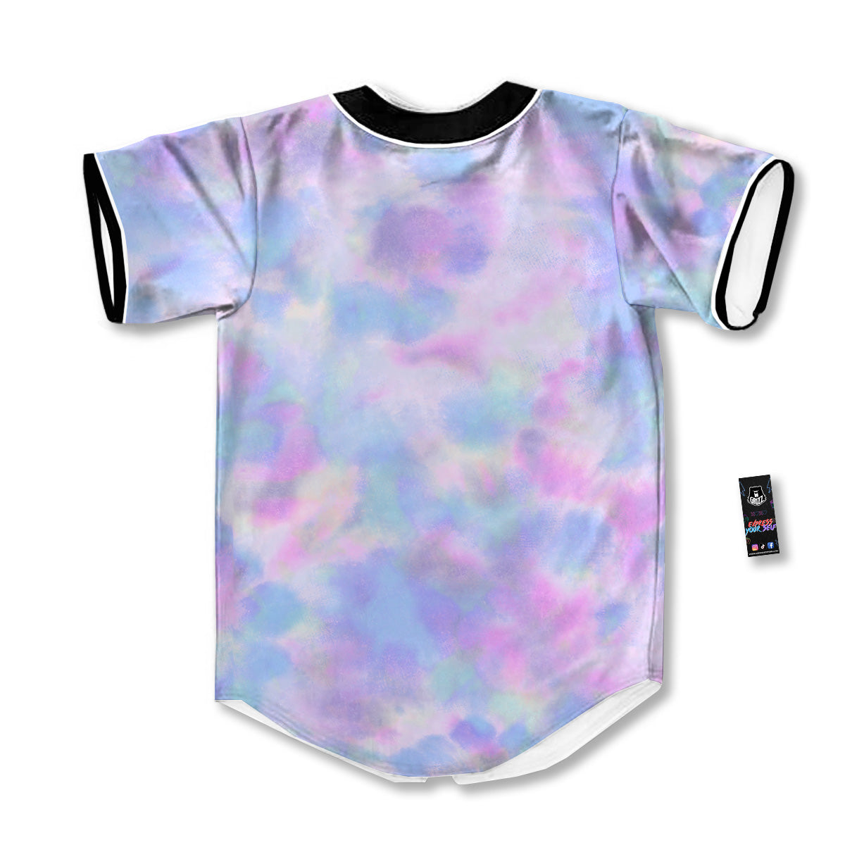 Purple And Blue Tie Dye Shibori Print Baseball Jersey-grizzshop