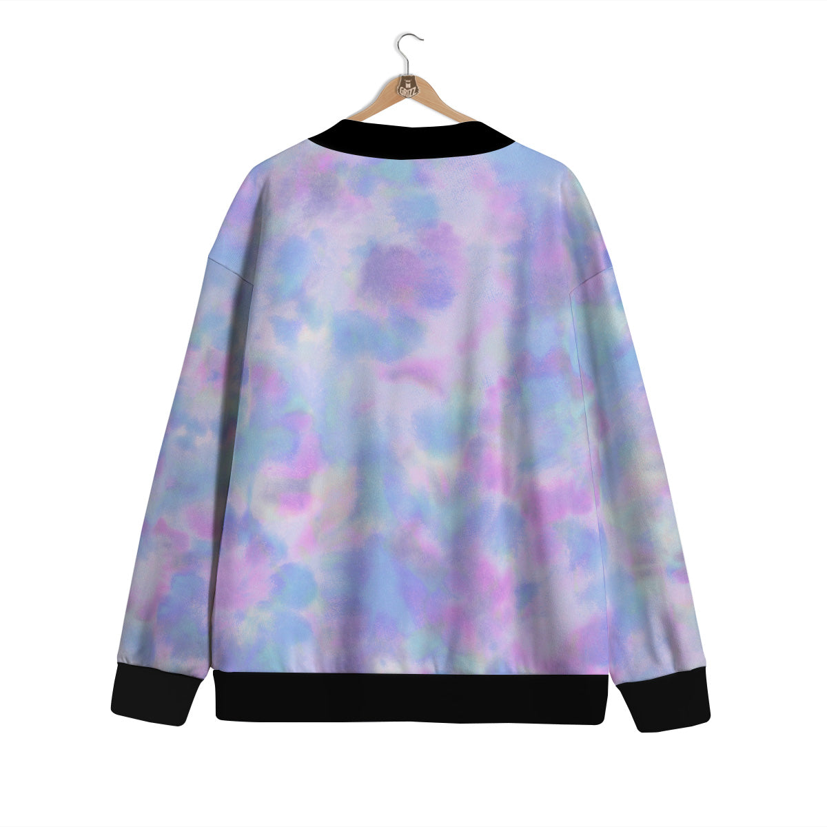Purple And Blue Tie Dye Shibori Print Cardigan-grizzshop
