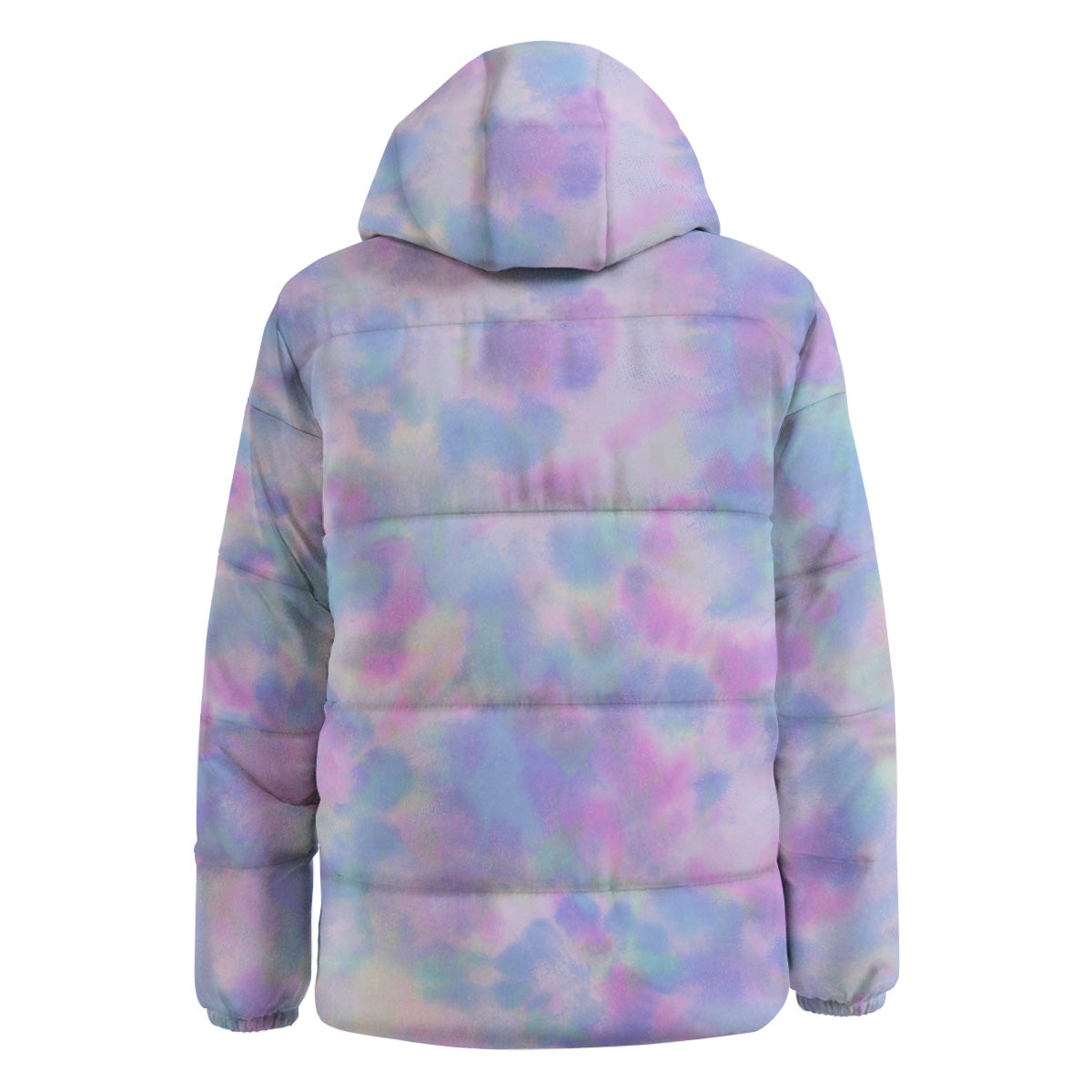 Purple And Blue Tie Dye Shibori Print Down Jacket-grizzshop