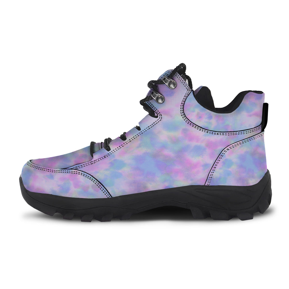 Purple And Blue Tie Dye Shibori Print Hiking Shoes-grizzshop