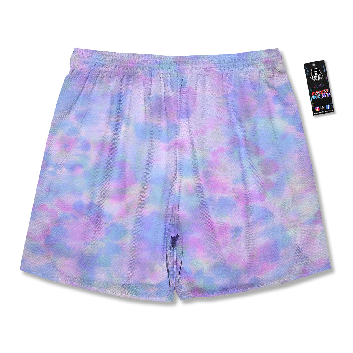 Purple And Blue Tie Dye Shibori Print Men's Running Shorts-grizzshop