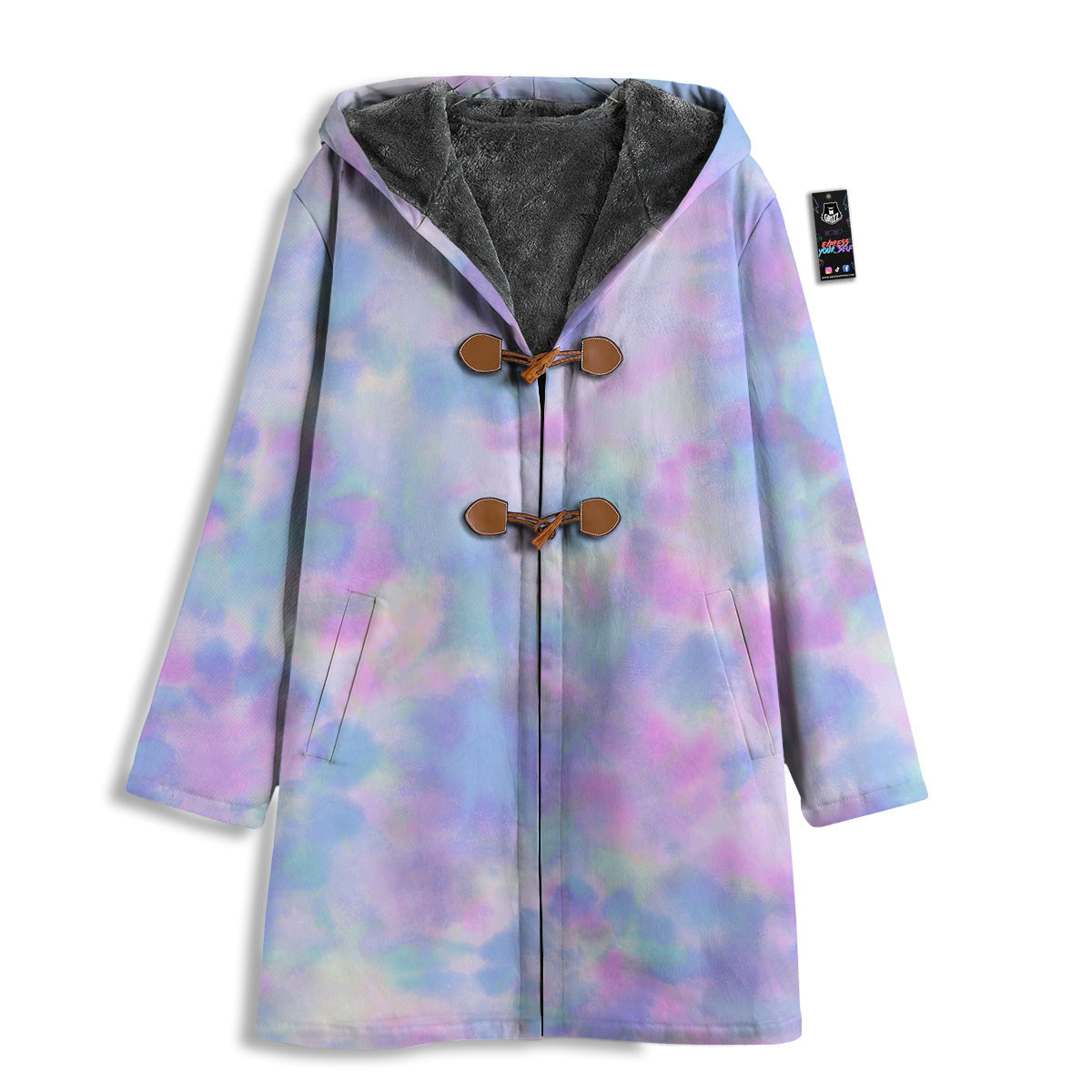Purple And Blue Tie Dye Shibori Print Men's Windbreaker Jacket-grizzshop