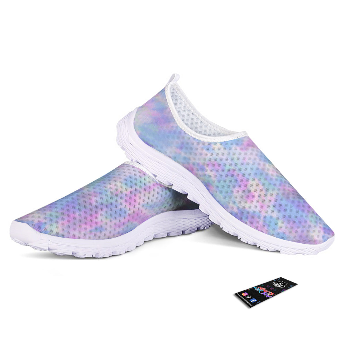 Purple And Blue Tie Dye Shibori Print Nurse Shoes-grizzshop
