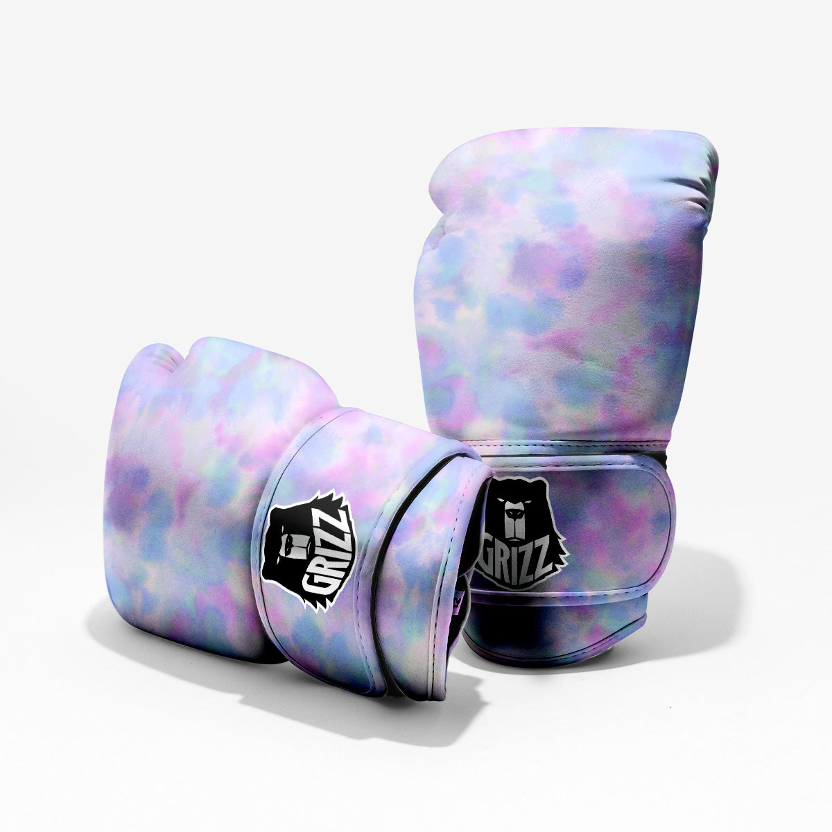 Purple And Blue Tie Dye Shibori Print Pro Boxing Glove