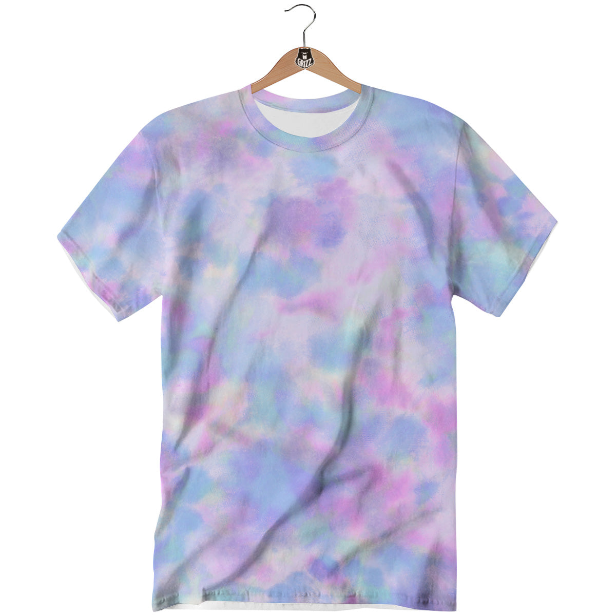 Purple And Blue Tie Dye Shibori Print T-Shirt-grizzshop