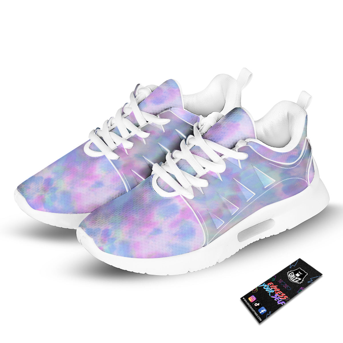 Purple And Blue Tie Dye Shibori Print Tennis Shoes-grizzshop