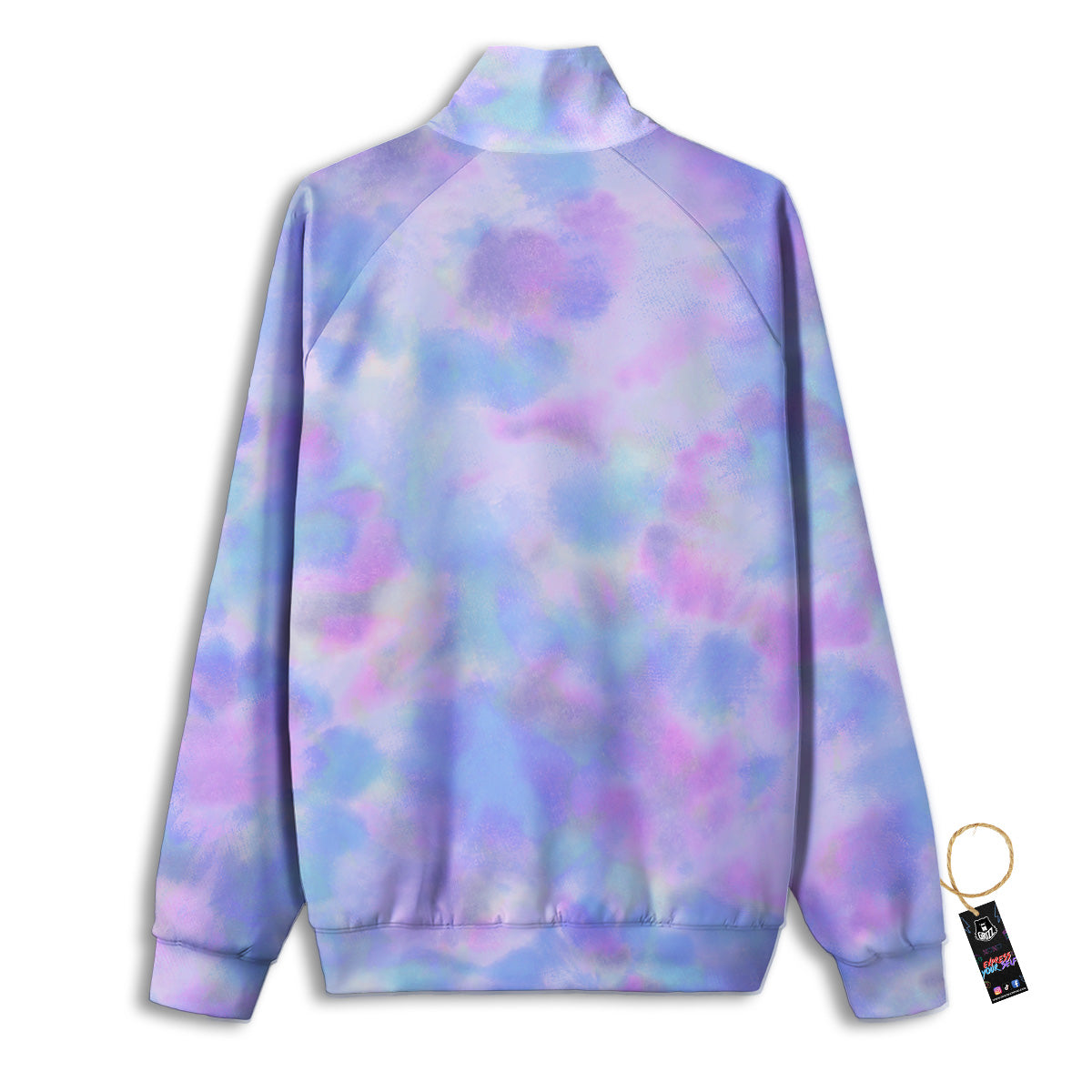 Purple And Blue Tie Dye Shibori Print Track Jacket-grizzshop