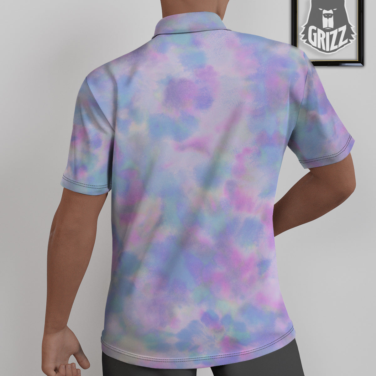 Purple And Blue Tie Dye Shibori Print Untucked Shirts-grizzshop