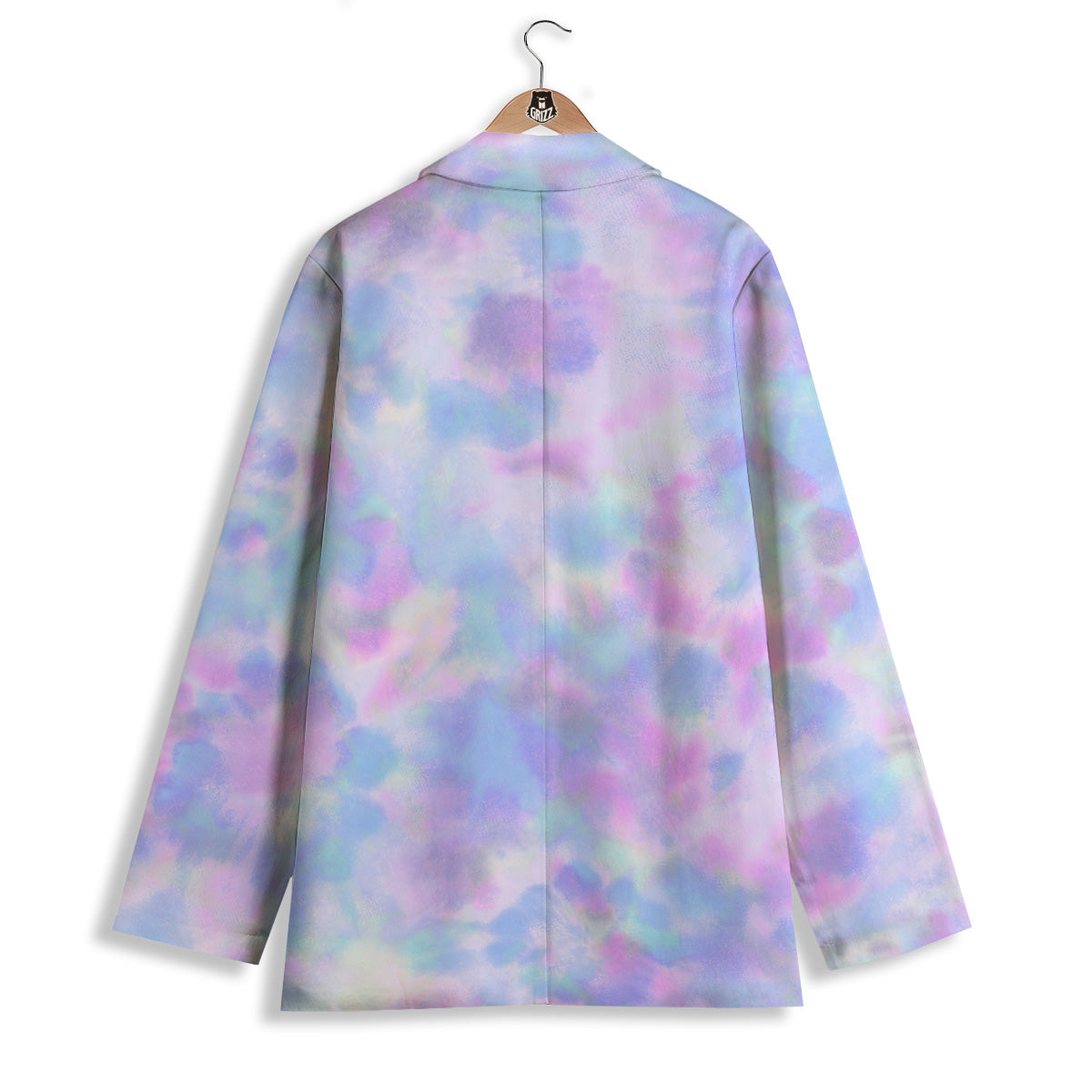 Purple And Blue Tie Dye Shibori Print Women's Blazer-grizzshop