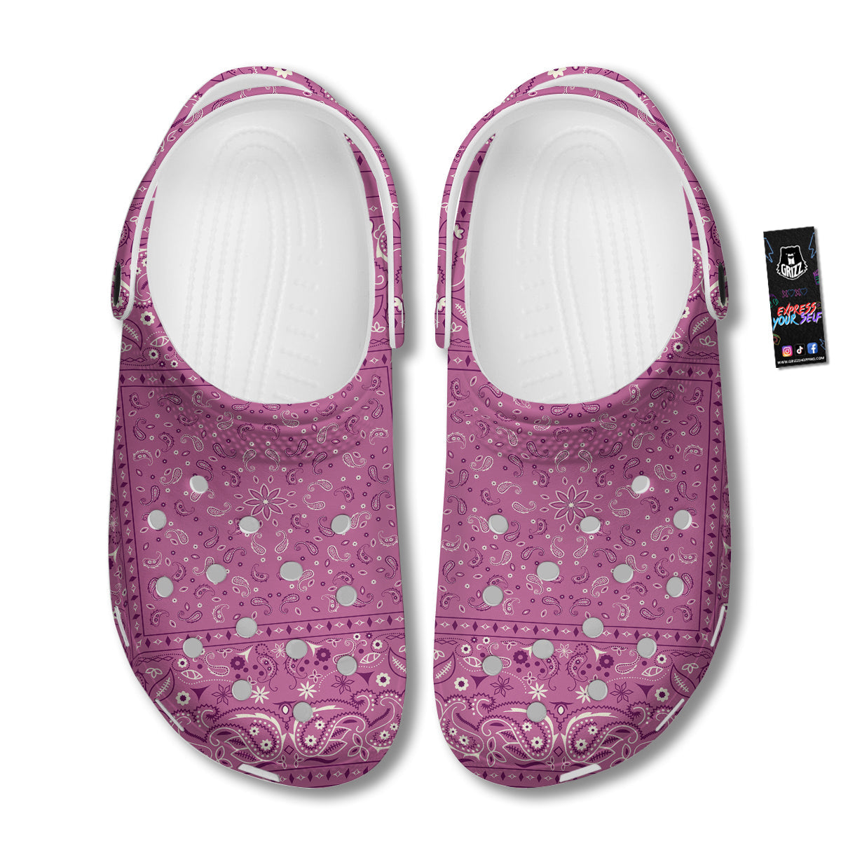 Purple Bandana Print Clog-grizzshop