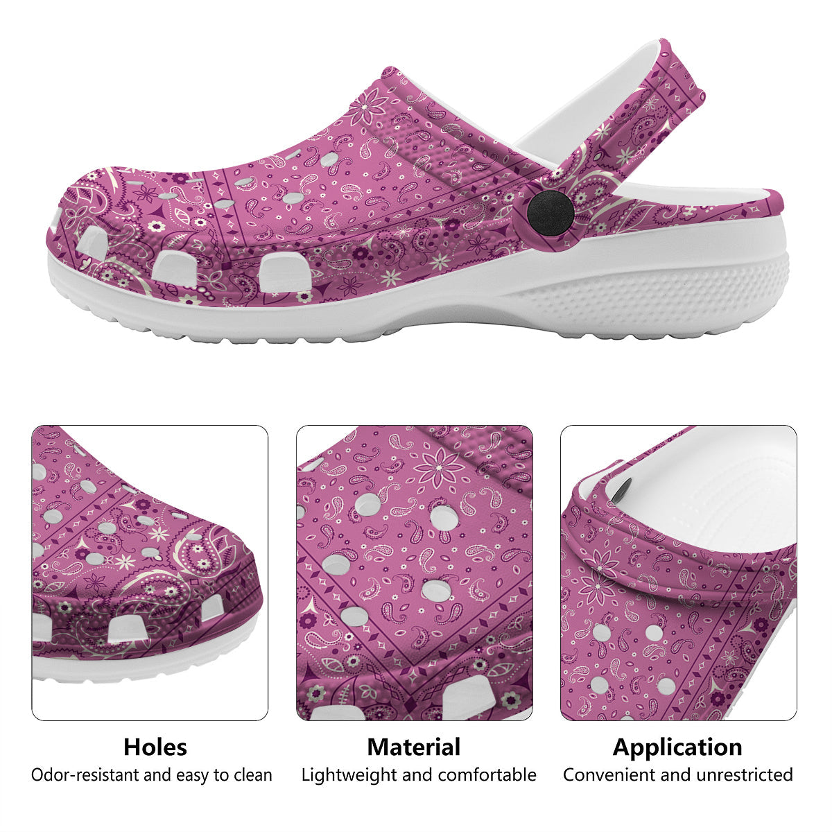 Purple Bandana Print Clog-grizzshop