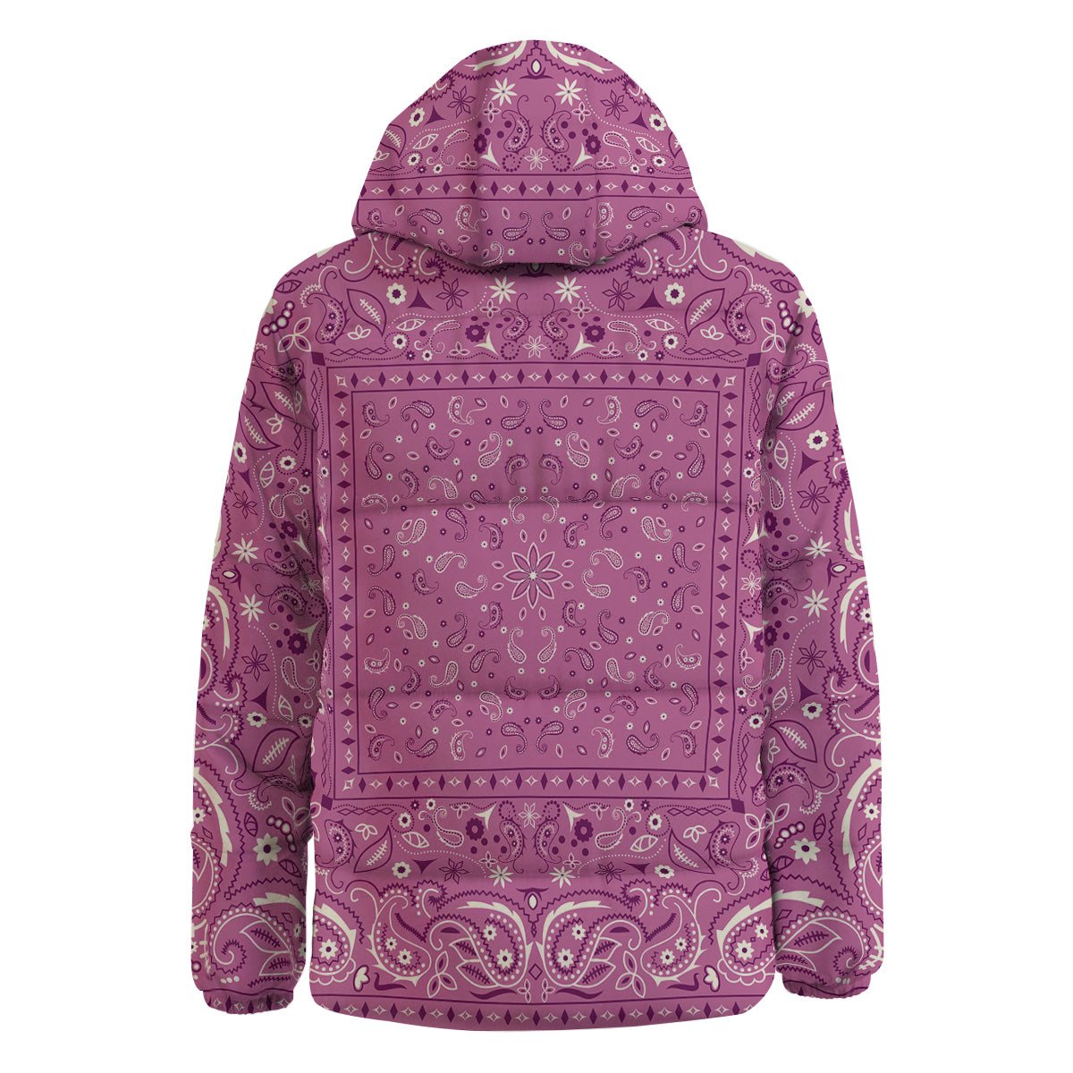Purple Bandana Print Down Jacket-grizzshop