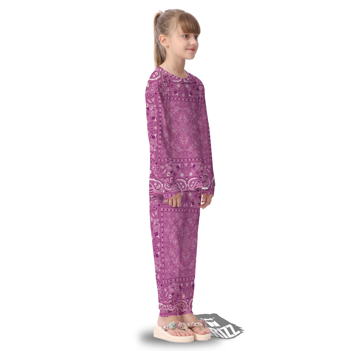 Purple Bandana Print Kid's Pajamas-grizzshop