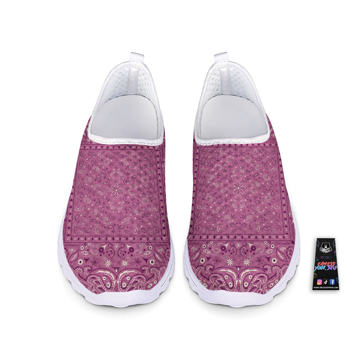 Purple Bandana Print Nurse Shoes-grizzshop