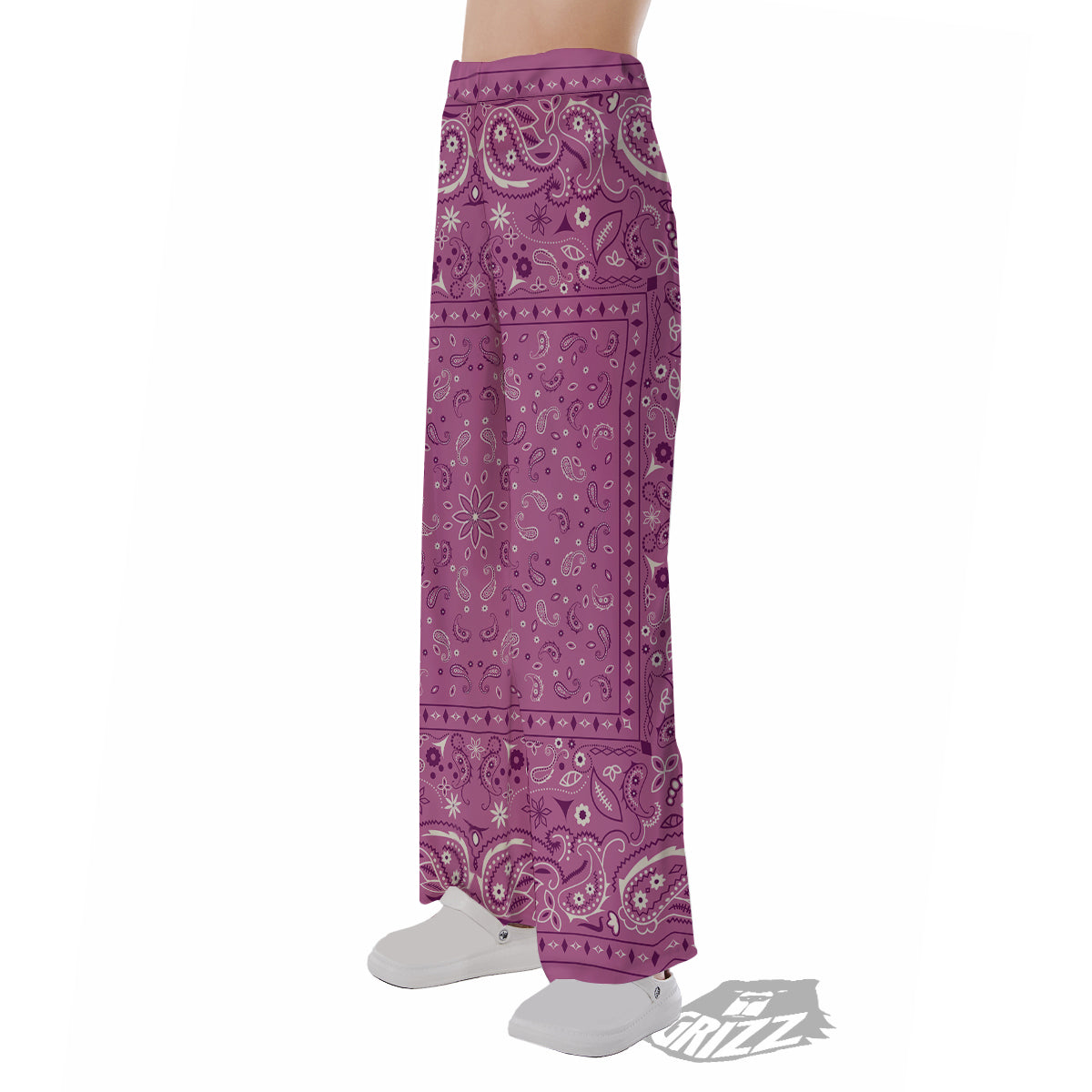Purple Bandana Print Pajama Pants-grizzshop
