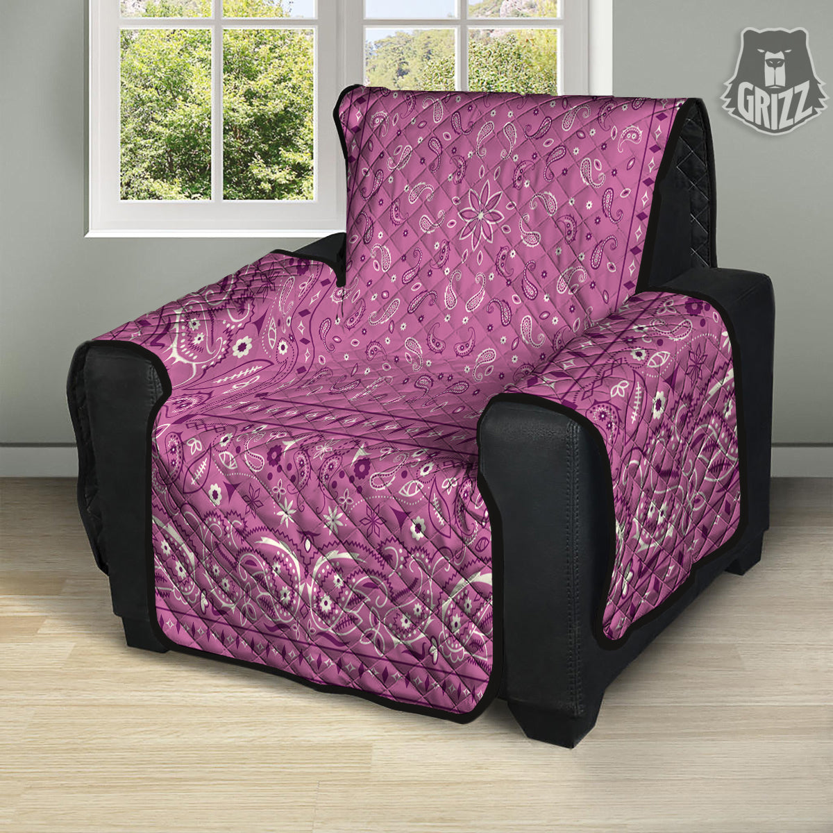 Purple Bandana Print Recliner Protector-grizzshop