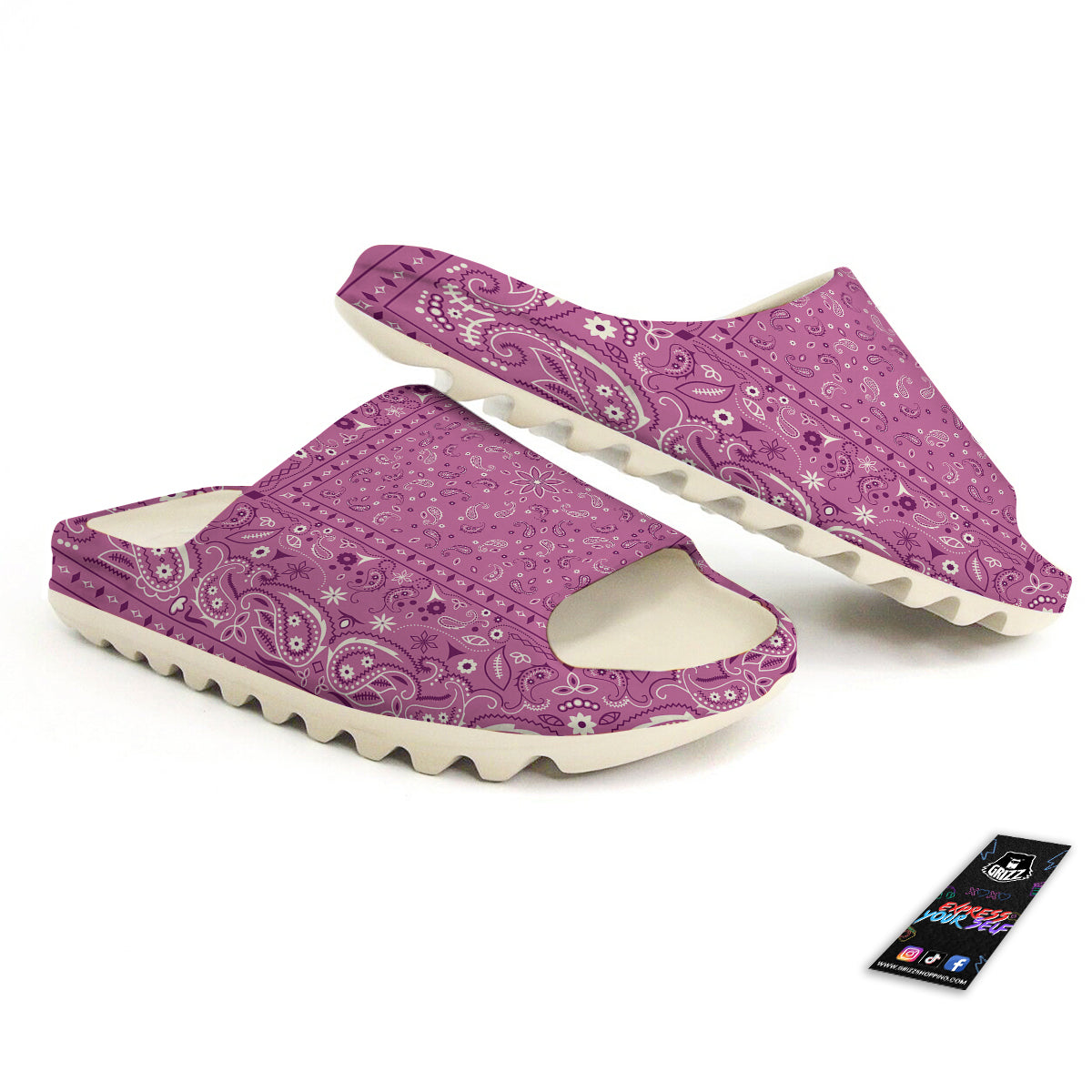 Purple Bandana Print Sandals-grizzshop