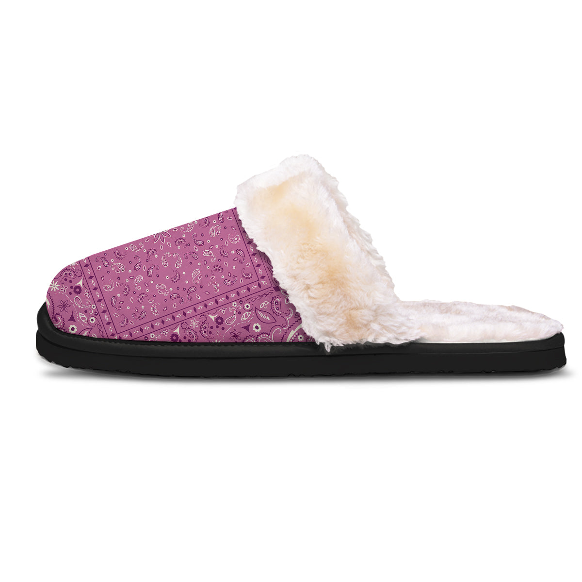 Purple Bandana Print Slippers-grizzshop