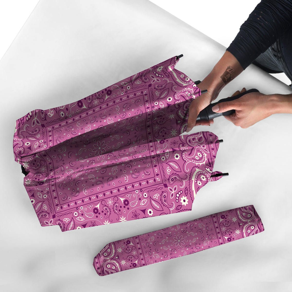Purple Bandana Print Umbrella-grizzshop