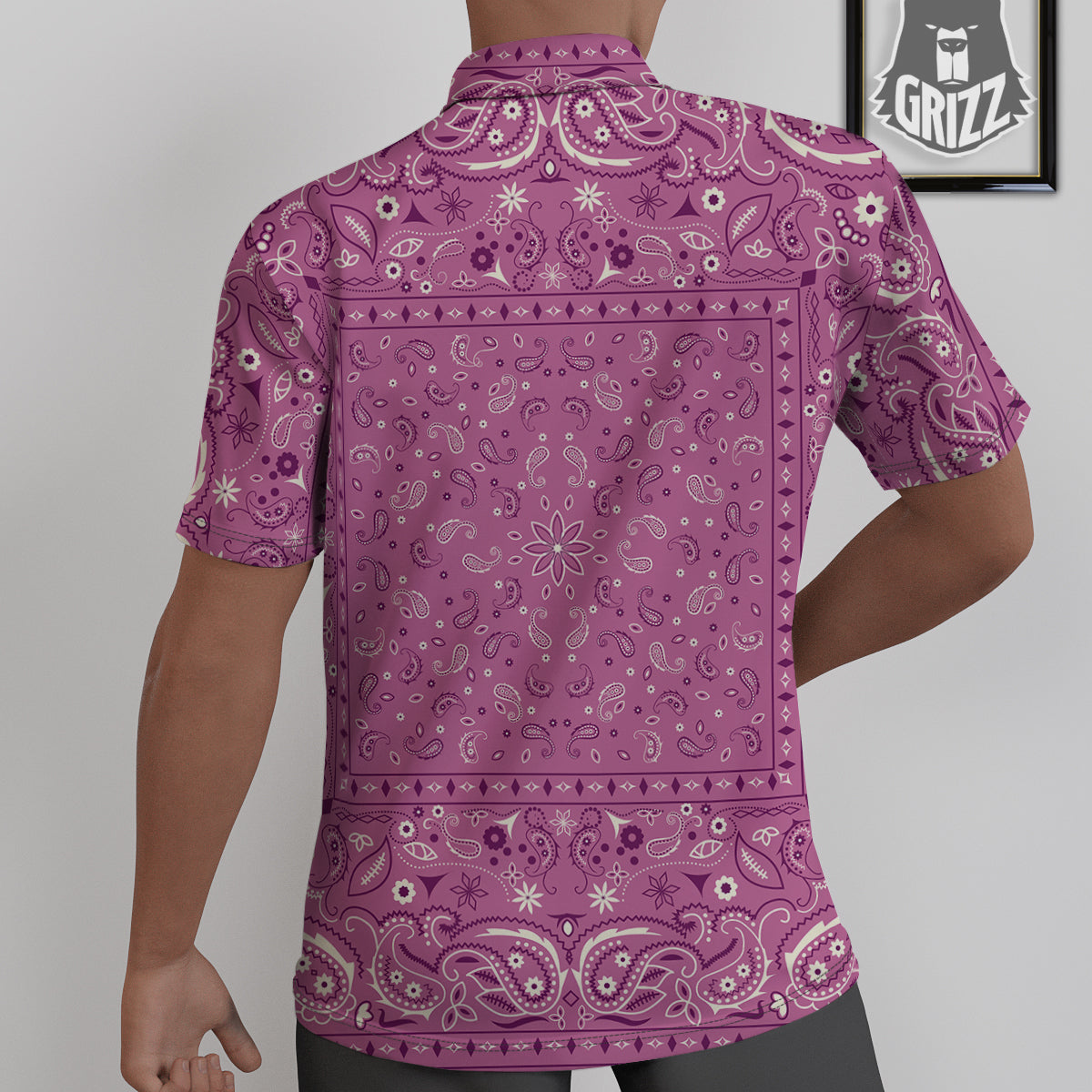 Purple Bandana Print Untucked Shirts-grizzshop