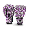 Purple Butterfly Pattern Print Boxing Gloves-grizzshop