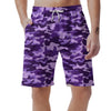 Purple Camo Print Men's Shorts-grizzshop