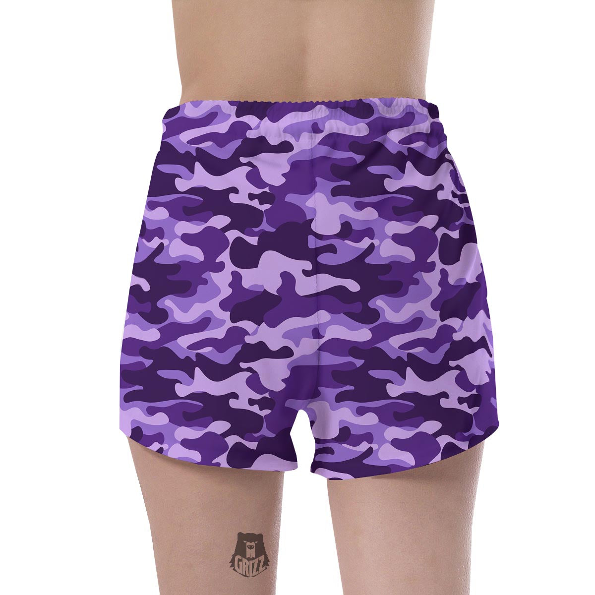 Purple Camo Print Women's Shorts-grizzshop