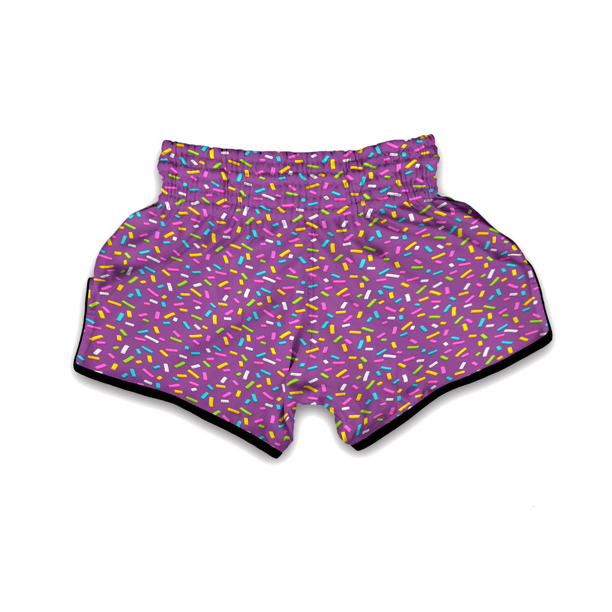 Purple Candy Sprinkles Sweet Print Pattern Muay Thai Boxing Shorts-grizzshop