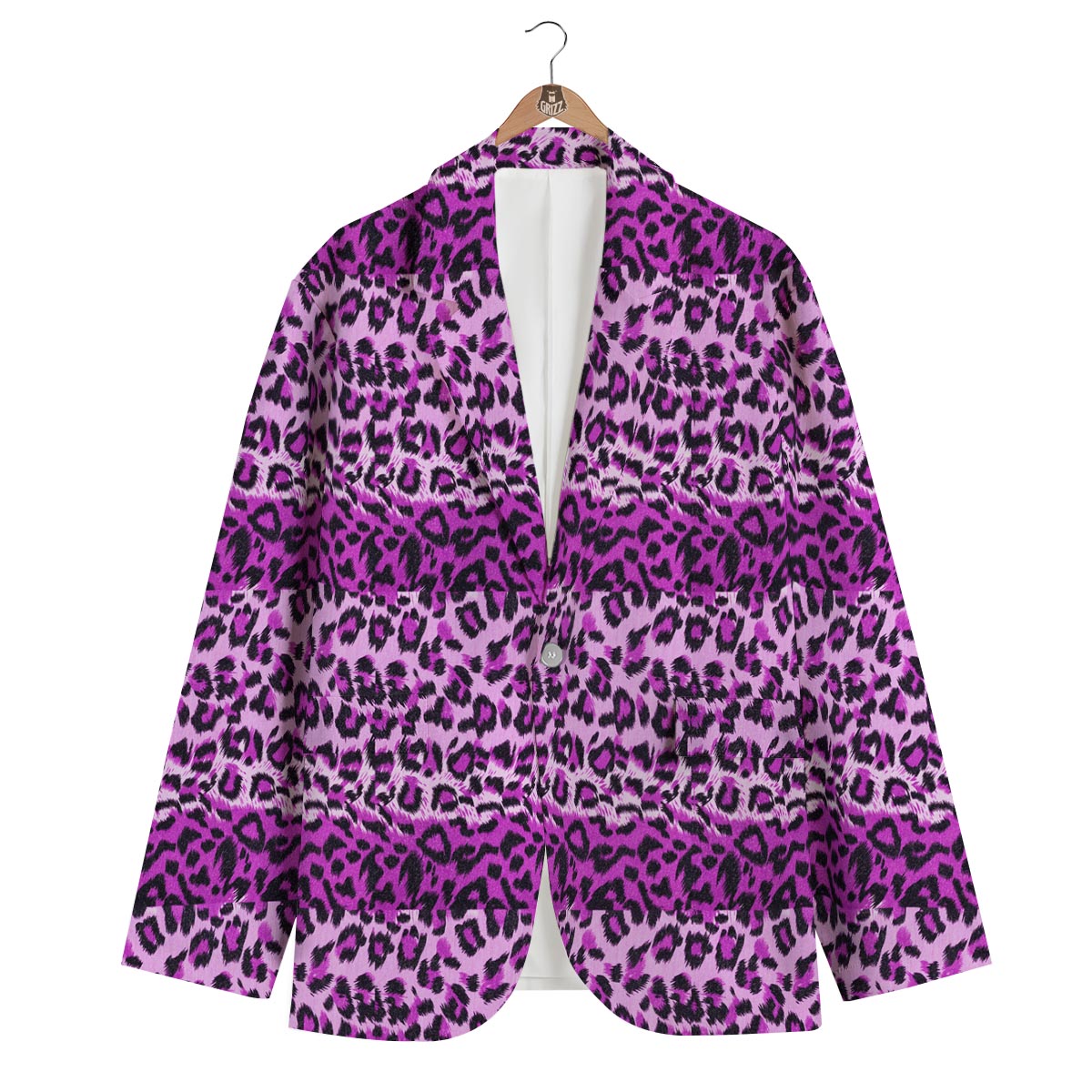 Purple Cheetah Leopard Pattern Print Men's Blazer-grizzshop