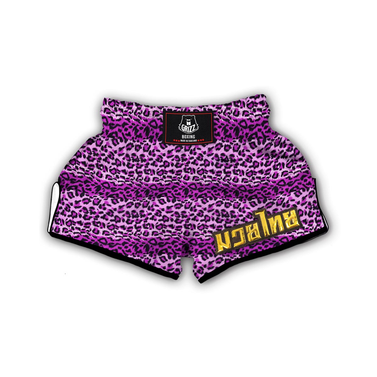 Purple Cheetah Leopard Pattern Print Muay Thai Boxing Shorts-grizzshop