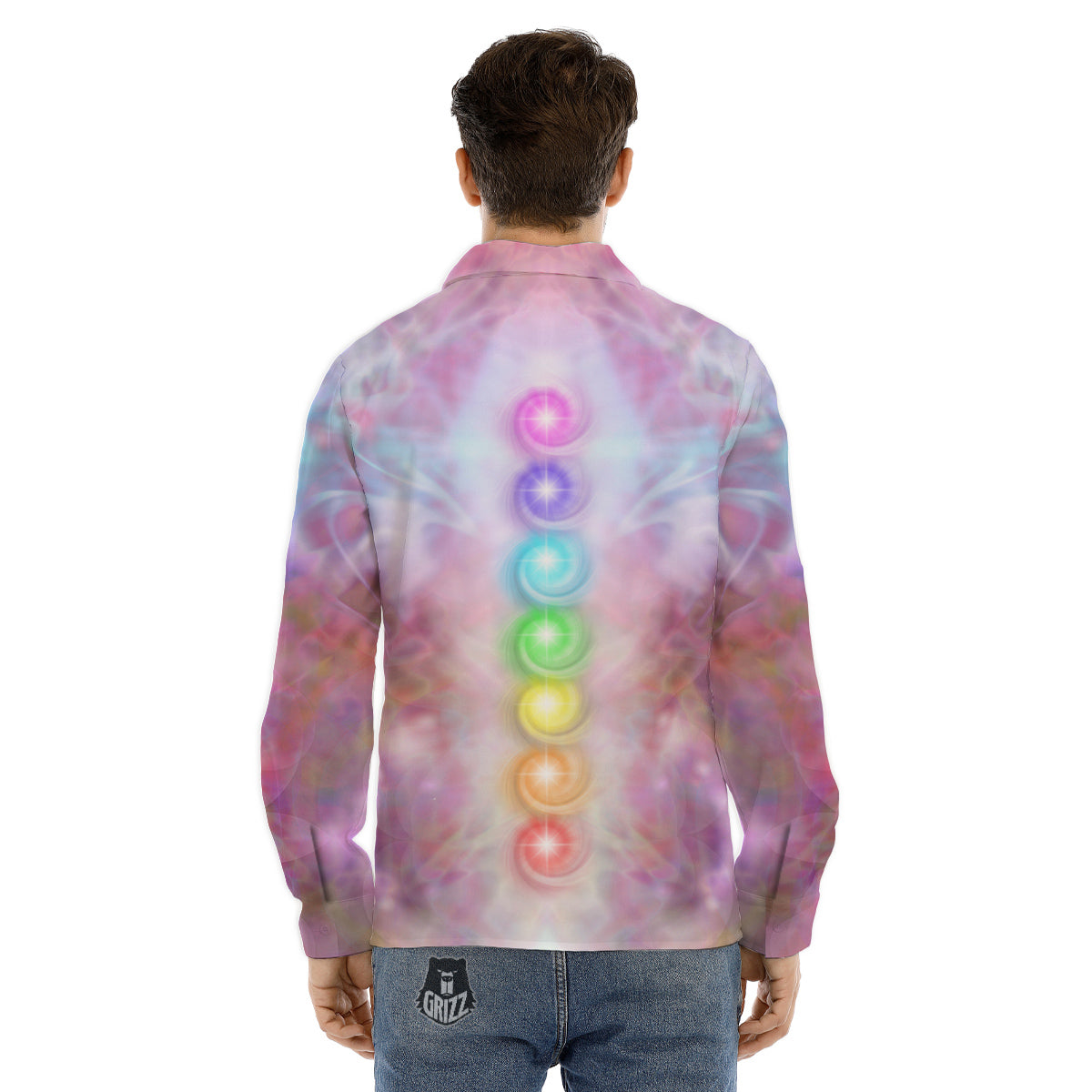 Purple Cyber Skeleton Print Men's Dress Shirts-grizzshop
