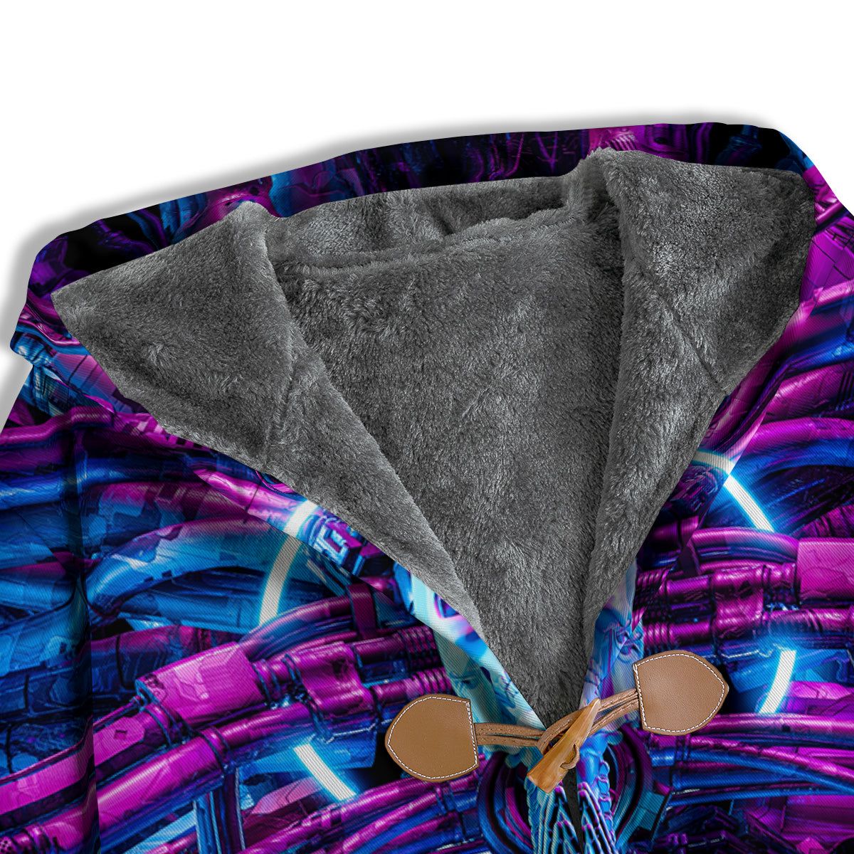 Purple Cyber Skeleton Print Men's Windbreaker Jacket-grizzshop