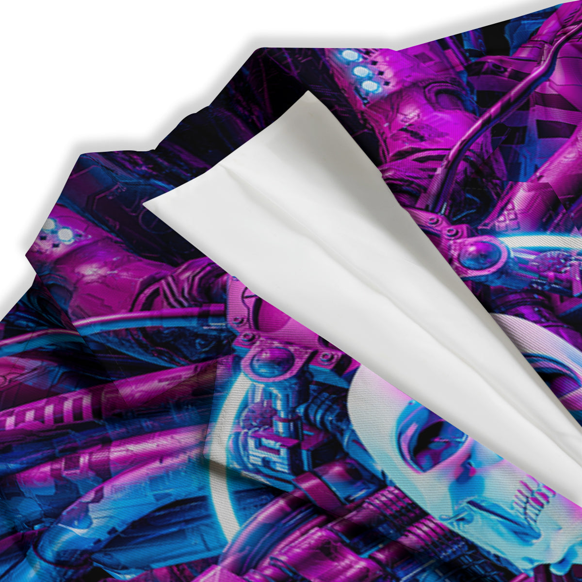 Purple Cyber Skeleton Print Women's Blazer-grizzshop