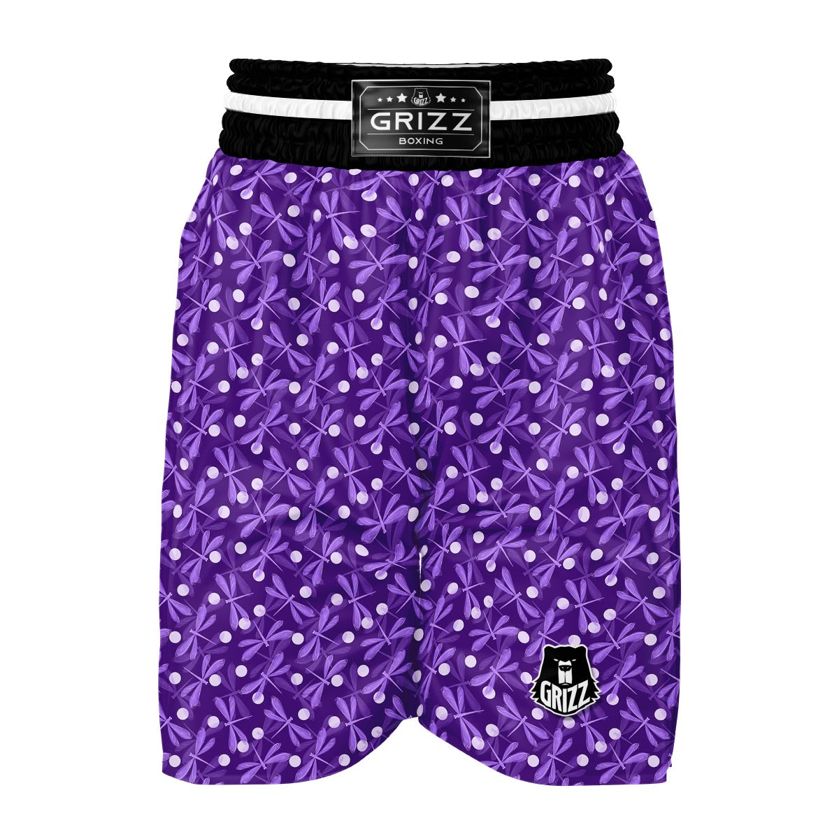 Purple Dragon fly Boxing Shorts-grizzshop