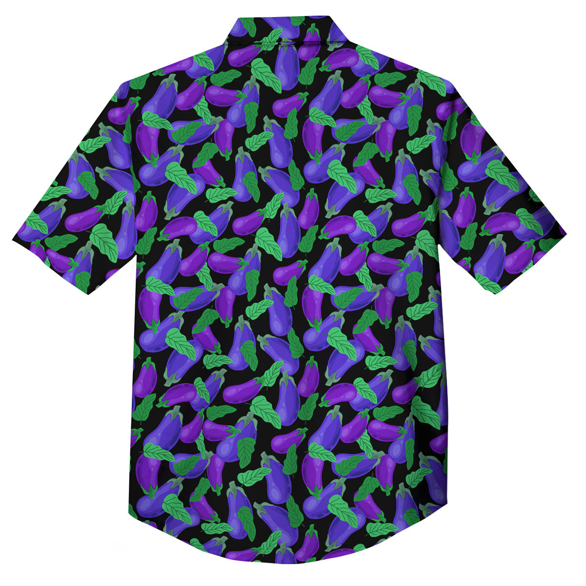 Purple Eggplant Print Pattern Button Up Shirt-grizzshop