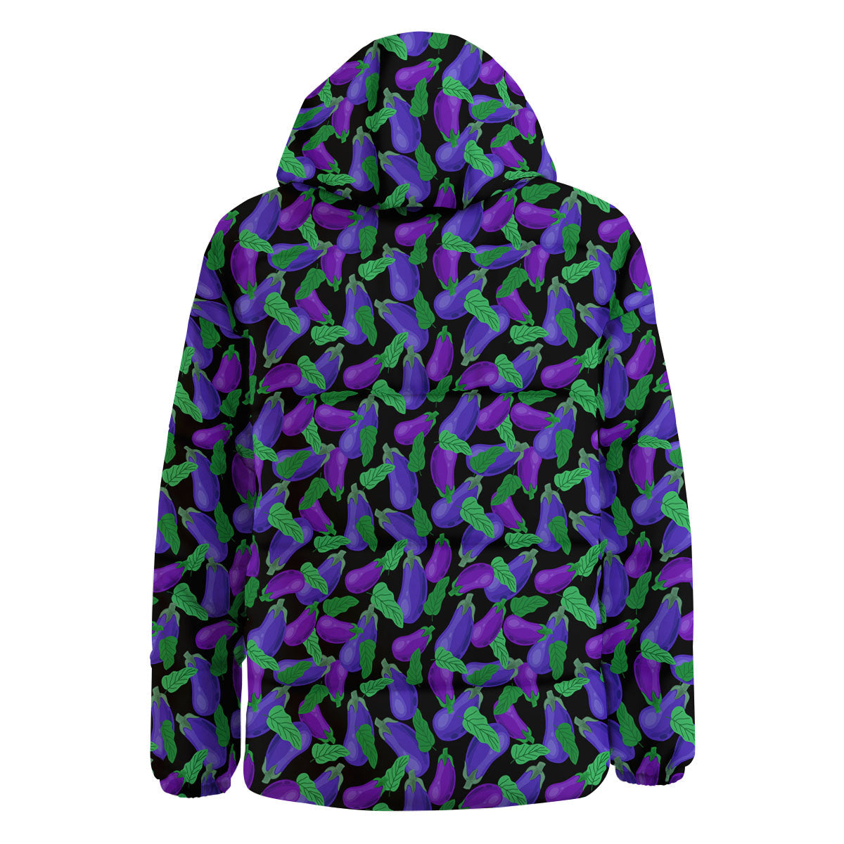 Purple Eggplant Print Pattern Down Jacket-grizzshop